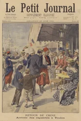 中国のボクサーとの戦いから戻ったフランスの兵士